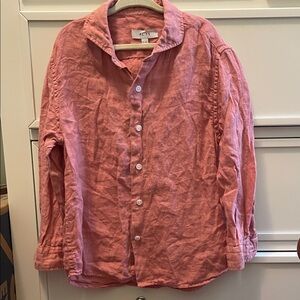 Reiss Boys Linen Button Down Long-Sleeved Shirt